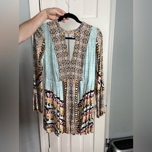 Free people mini dress with long sleeves